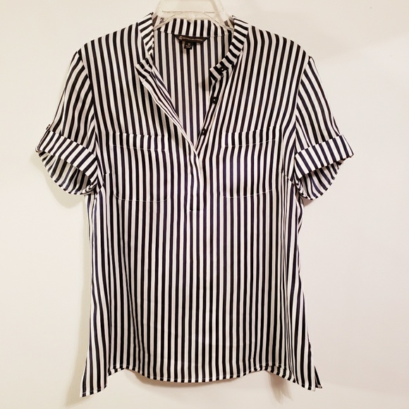 Brooks Brothers Tops - Brooks Brothers Short Sleeve Striped Blouse 10